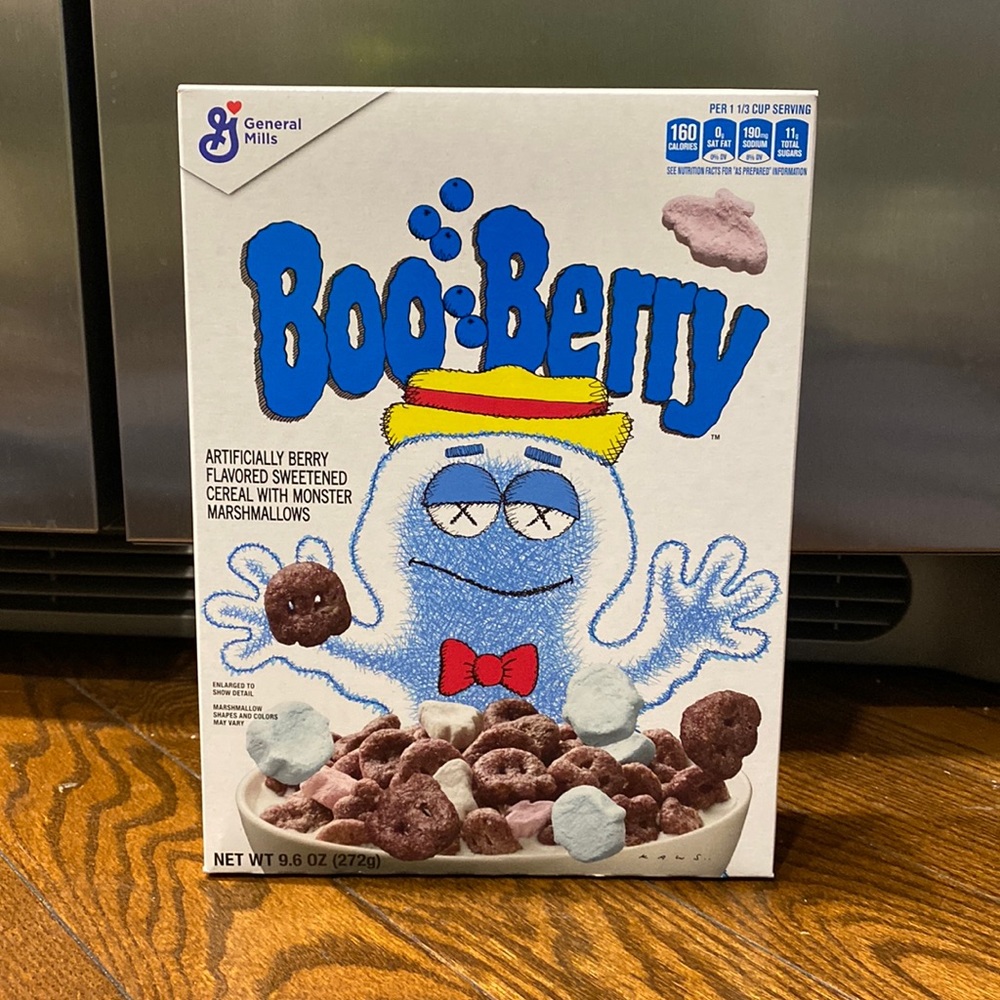 Kaws and boo berry cereal collab